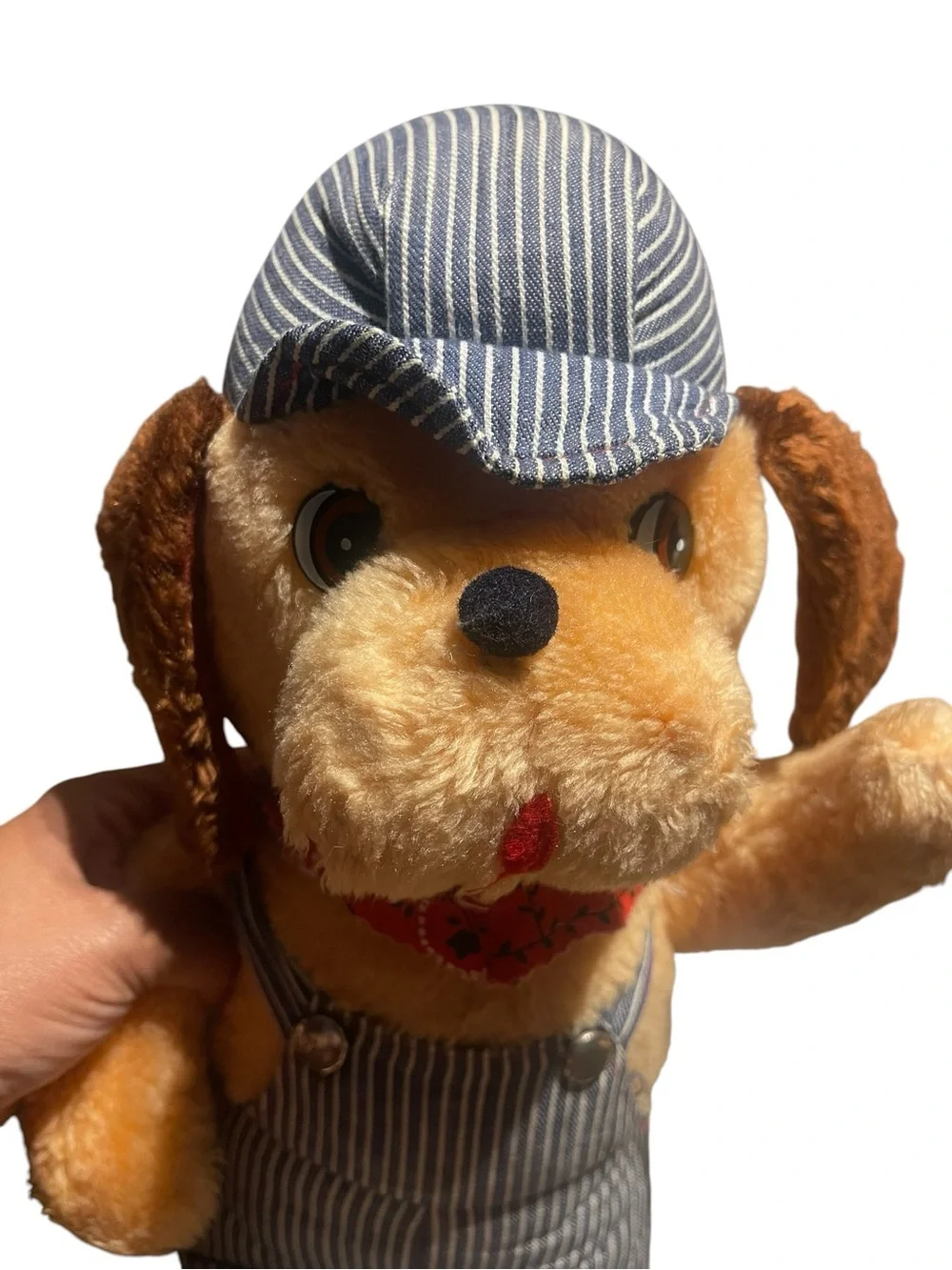 Vintage Knickerbocker 1970s Casey Jones Puppy Dog Train Conductor Stuffed Plush